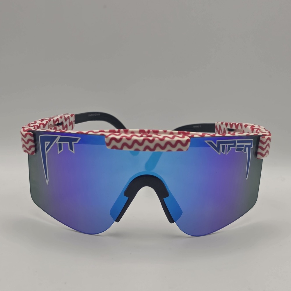 PIT VIPER The Yankee Noodle Sunglasses USA Red White Blue Wrap Shield Patriotic